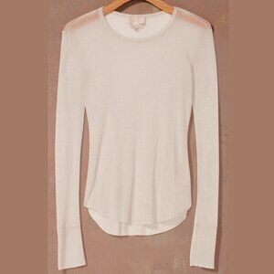Aritzia Le Fou Wilfred silk cashmere sweater in off-white